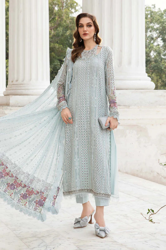 MARIA B D3 Ice Blue CHIFFON COLLECTION
