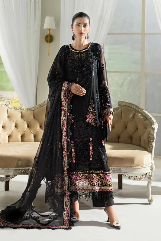 Maria B Embroidered Chiffon MPC-25-104-Black