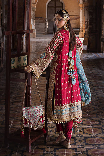 MOHSIN NAVEED RANJHA – MNR – BIBI LAL – ZWU23-29 – Red and Turquoise Blue