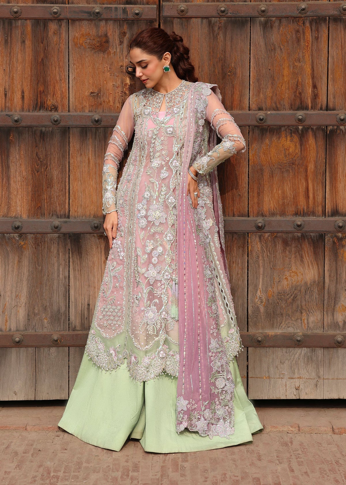 Crimson Tilsam D4 | Jhilmil Wedding Collection 2026 | Luxury Embroidered Organza Dress