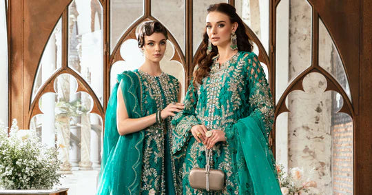 MARIA. B UNSTITCHED Embroidered | BD-2806 | Sea Green