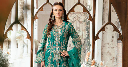 MARIA. B UNSTITCHED Embroidered | BD-2806 | Sea Green