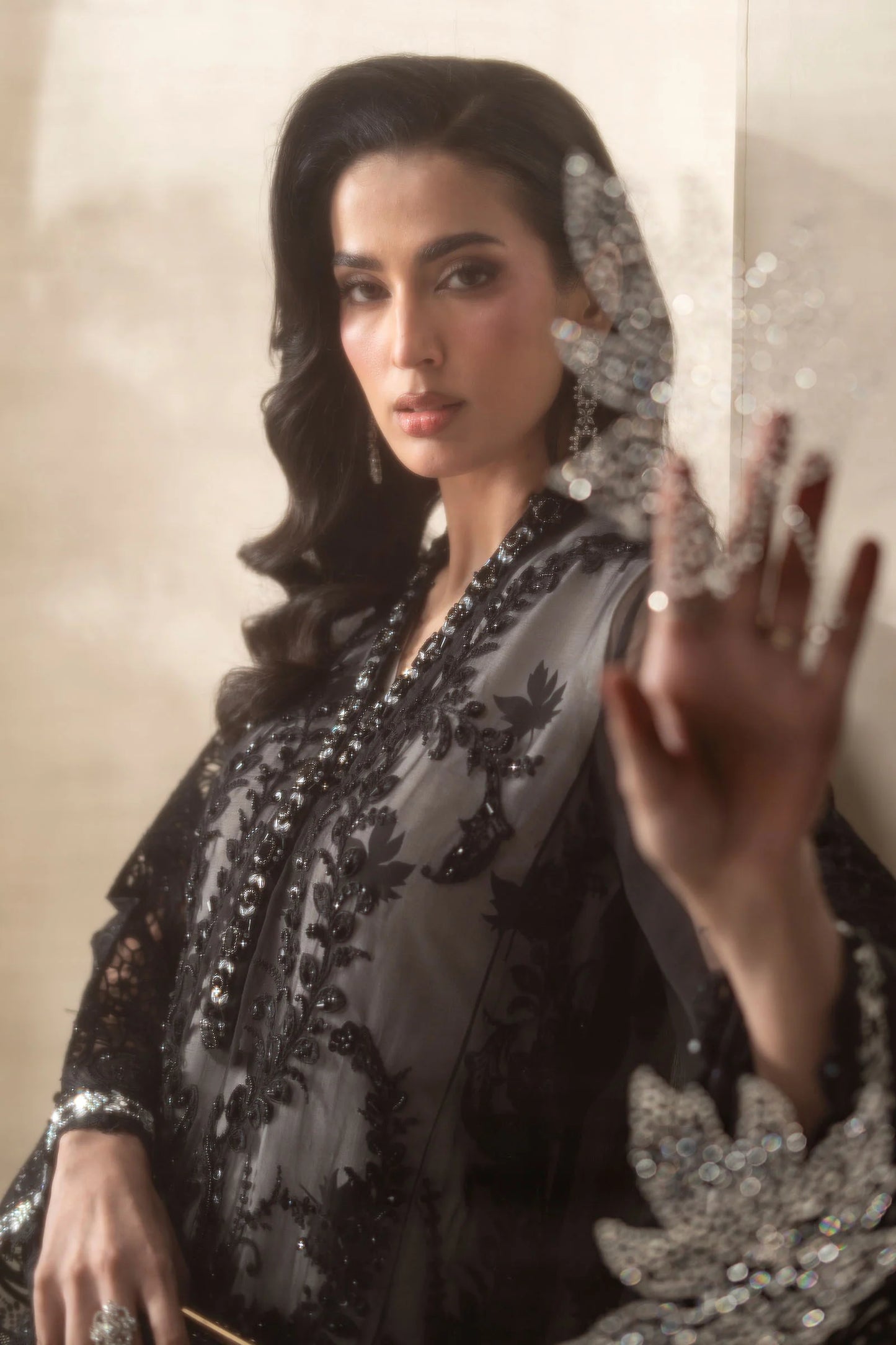 Maria B Embroidered Chiffon MCS-26-101-Black