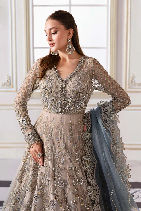 MARIA. B UNSTITCHED MBROIDERED BD-3002- Coffee To Aqua