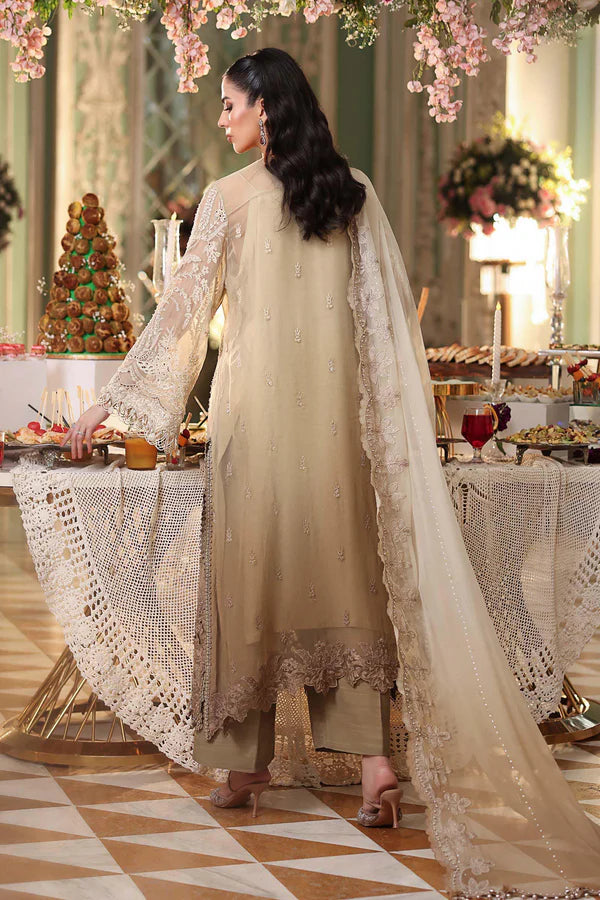 Maria B Embroidered Chiffon MPC-26-103-OLIVE GOLD