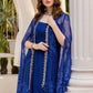 Maria B Embroidered Chiffon MPC-25-103-Cobalt Blue