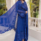 Maria B Embroidered Chiffon MPC-25-103-Cobalt Blue