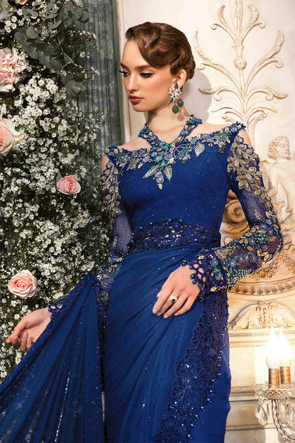 MARIA. B UNSTITCHED MBROIDERED Cobalt Blue BD-2704