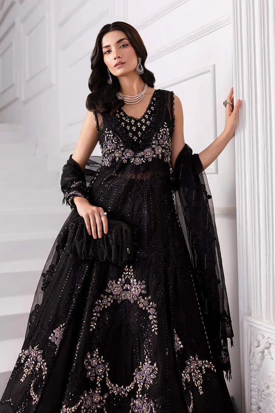 MARIA. B UNSTITCHED MBROIDERED BD-3004-Black
