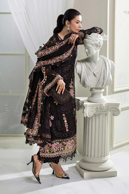 Maria B Embroidered Chiffon MPC-25-104-Black