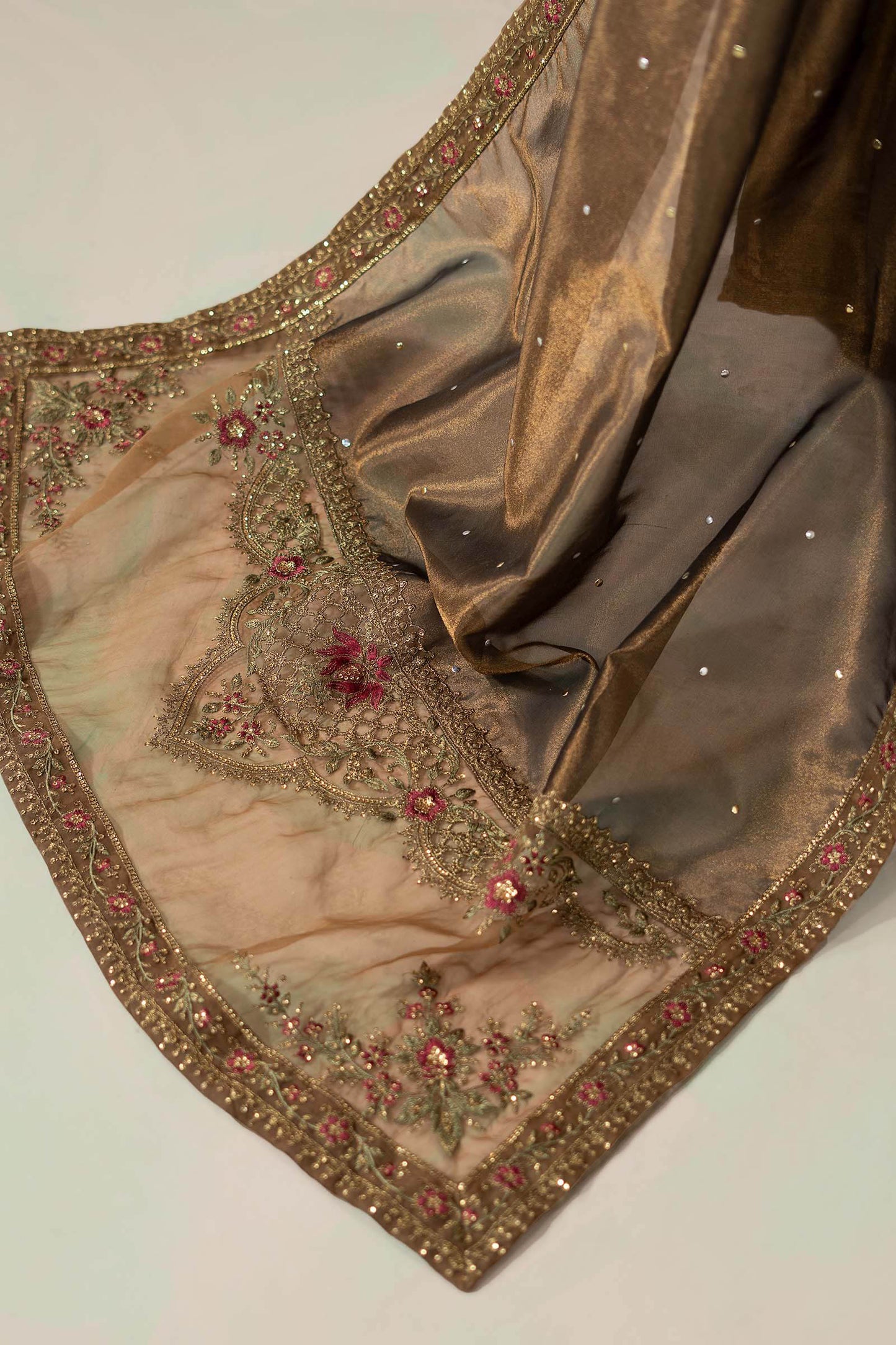 Maria B Embroidered Raw Silk WF-09-04-Brown