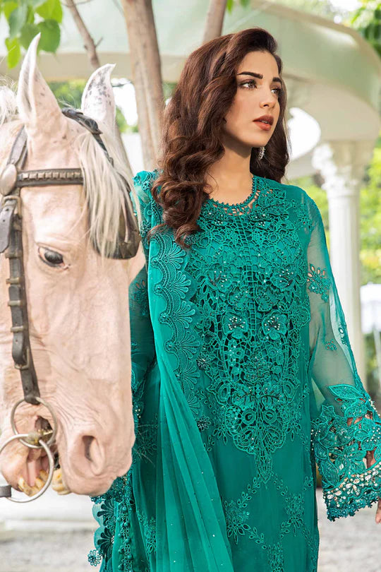 MARIA B D5 SEA GREEN CHIFFON COLLECTION