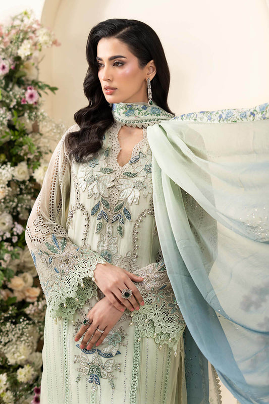 Maria B Embroidered Chiffon MPC-26-105-Pista