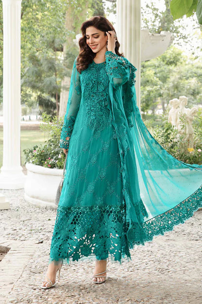 MARIA B D5 SEA GREEN CHIFFON COLLECTION