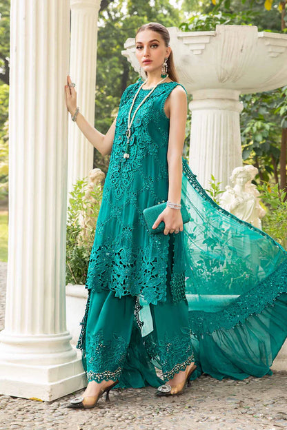 MARIA B D5 SEA GREEN CHIFFON COLLECTION