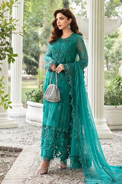 MARIA B D5 SEA GREEN CHIFFON COLLECTION