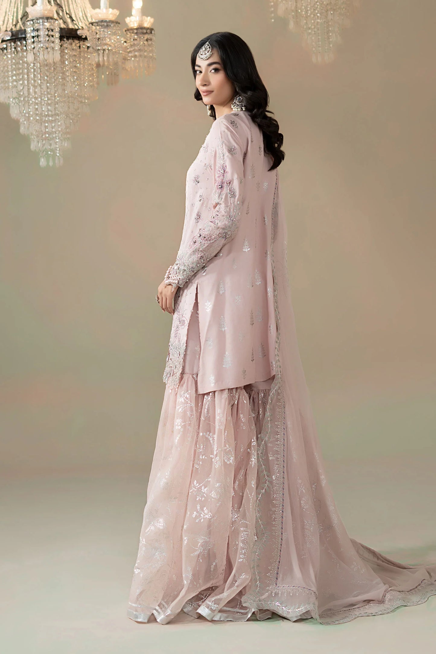 Maria B Embroidered Raw Silk WF-09-05-Nude Pink
