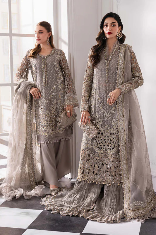 MARIA. B UNSTITCHED MBROIDERED BD-3006-Steel Grey