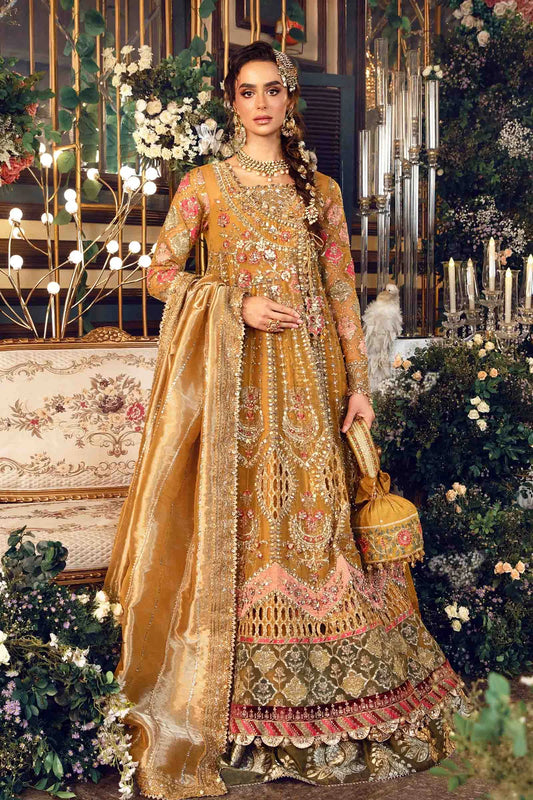 MARIA. B UNSTITCHED MBROIDERED BD-2907-Mustard