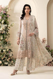 Maria B Embroidered Chiffon MPC-26-107-Ivory Beige
