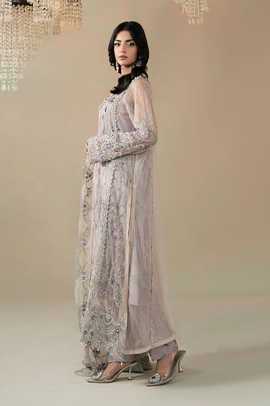 Maria B Embroidered Net WF-09-07-Grey