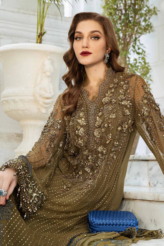 MARIA B D8 MEHNDI CHIFFON COLLECTION