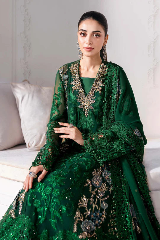 MARIA. B UNSTITCHED MBROIDERED BD-3008- Emerald Green