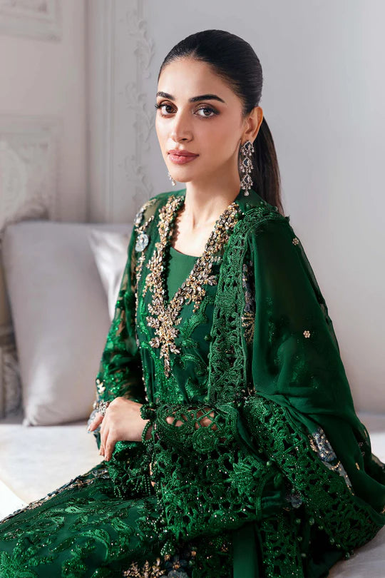 MARIA. B UNSTITCHED MBROIDERED BD-3008- Emerald Green