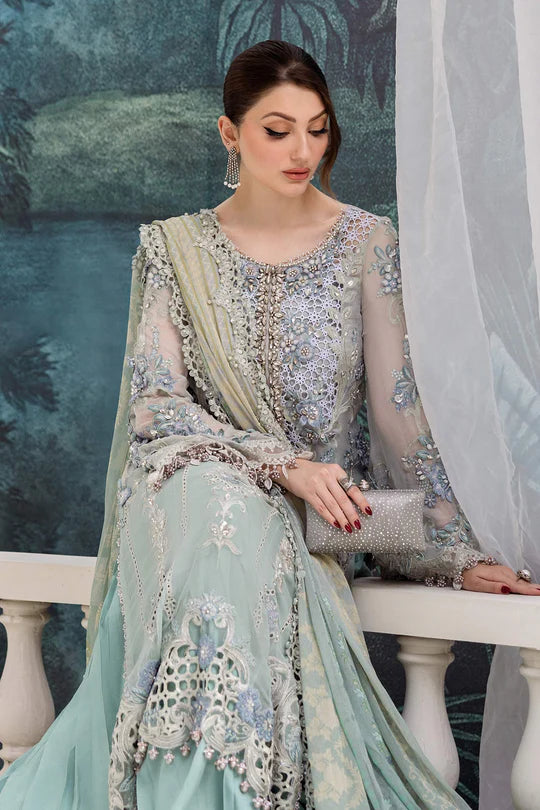Maria B Embroidered Chiffon MPC-25-108-Aqua