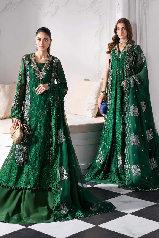 MARIA. B UNSTITCHED MBROIDERED BD-3008- Emerald Green