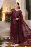 Maria B Embroidered Chiffon MPC-26-108-Burgundy