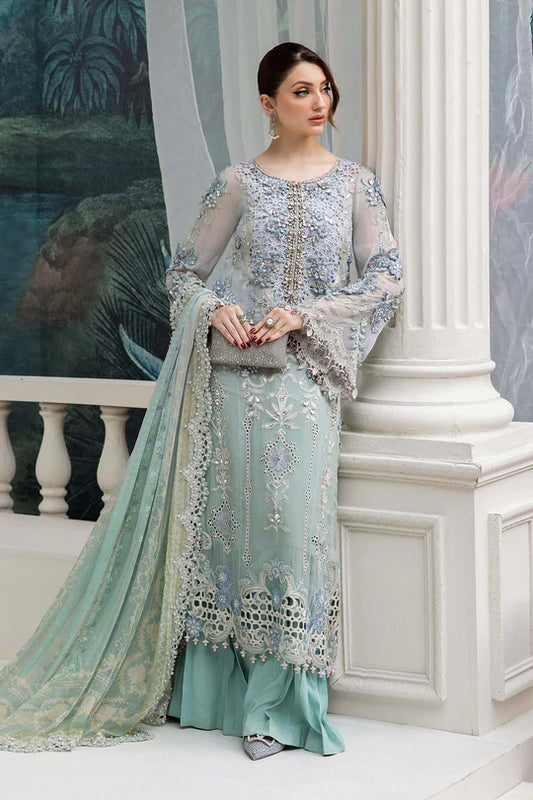 Maria B Embroidered Chiffon MPC-25-108-Aqua