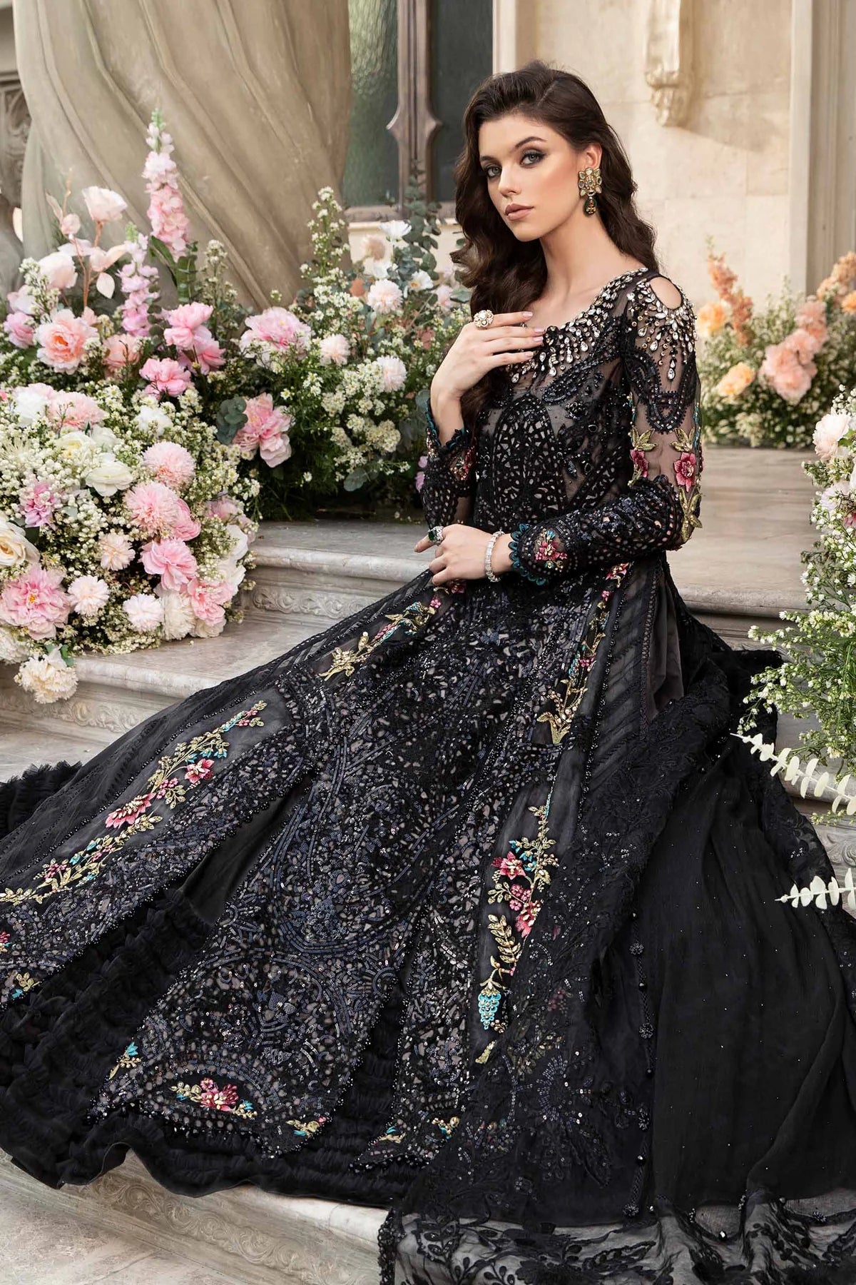 MARIA. B UNSTITCHED MBROIDERED BLACK BD-2802