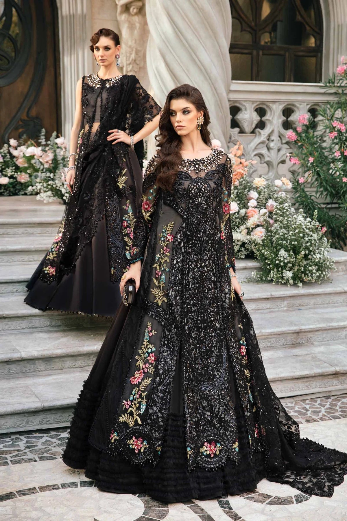 MARIA. B UNSTITCHED MBROIDERED BLACK BD-2802