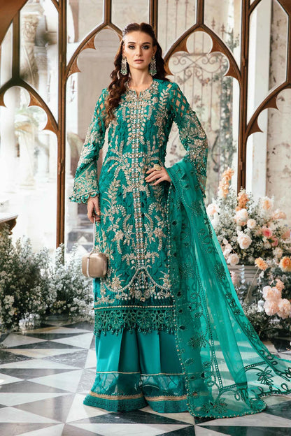 MARIA. B UNSTITCHED Embroidered | BD-2806 | Sea Green