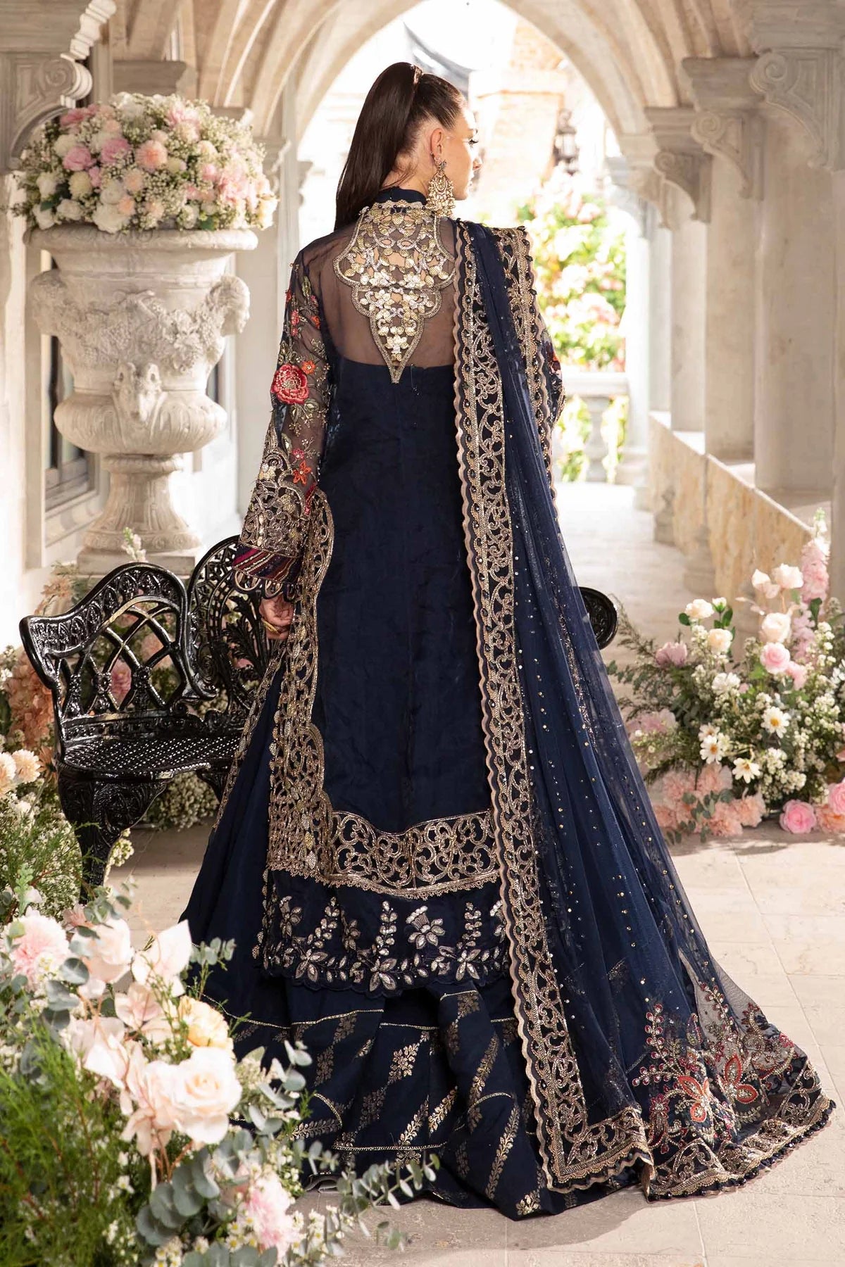 MARIA. B UNSTITCHED Embroidered | BD-2808 | Navy Blue