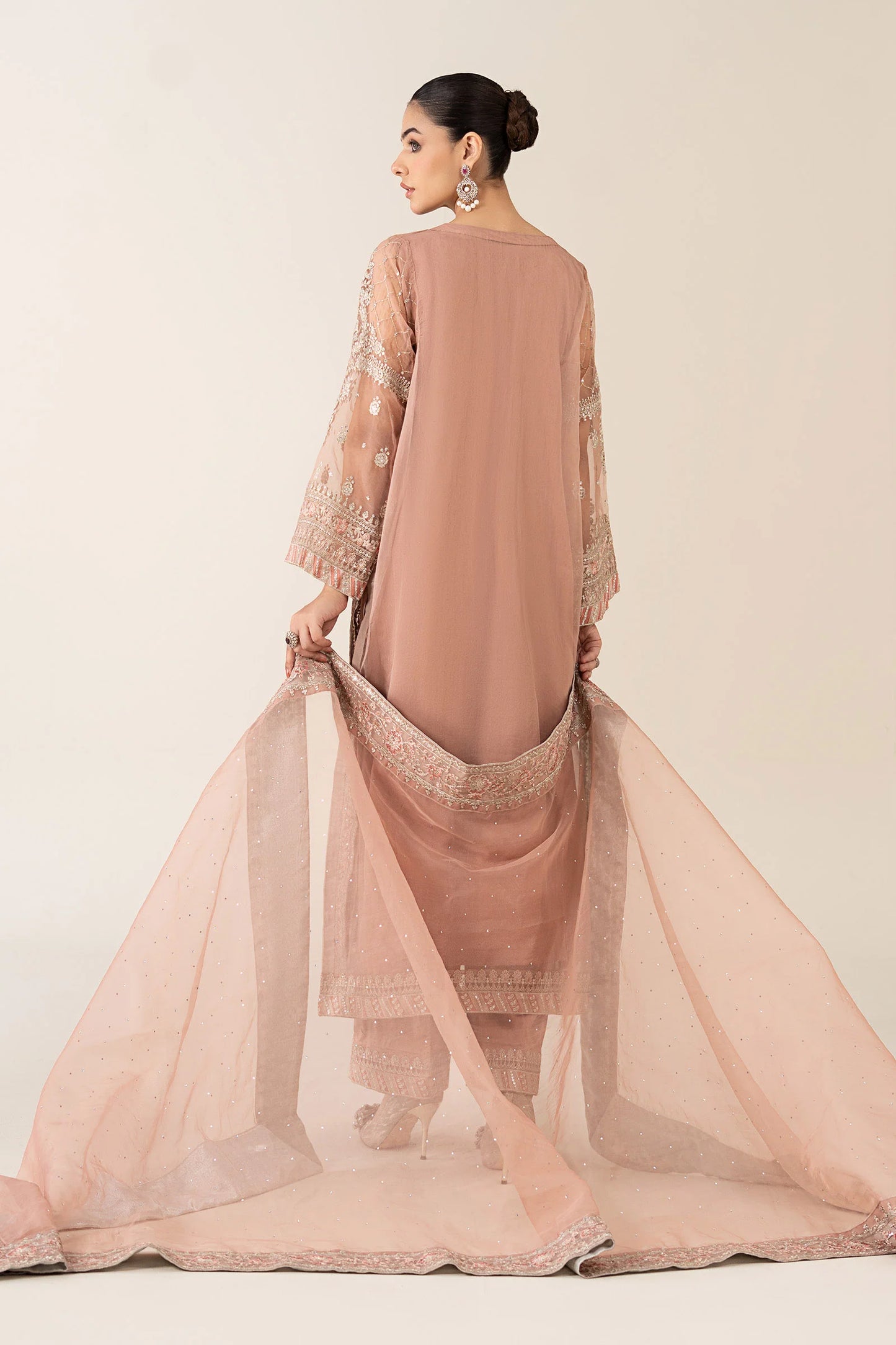 MARIA. B Embroidered Organza SF-PF25-08-Peach