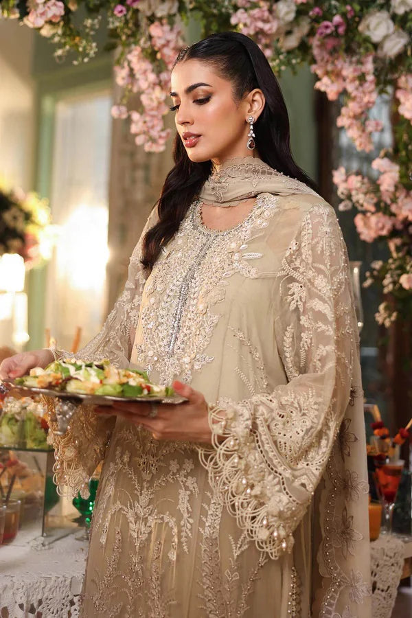 Maria B Embroidered Chiffon MPC-26-103-OLIVE GOLD